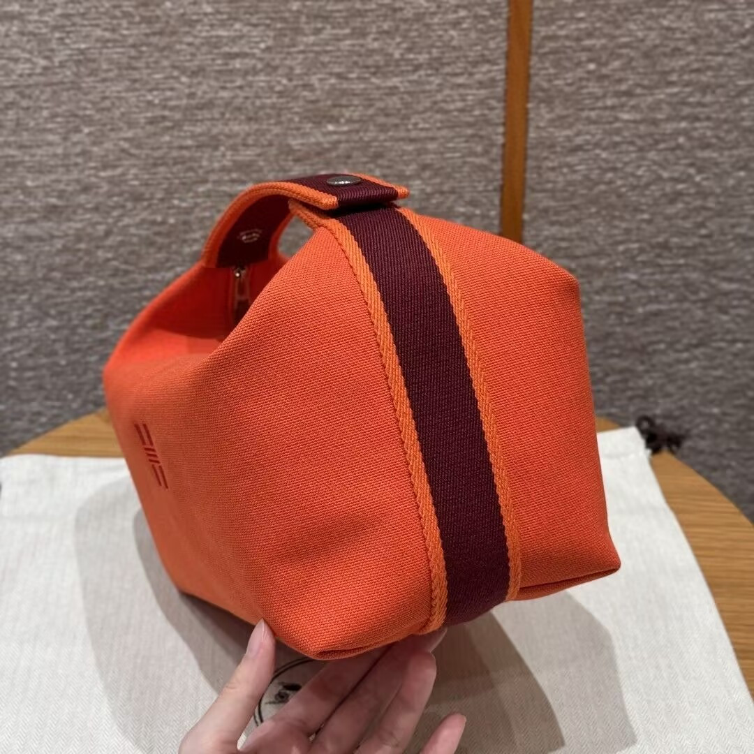 H**mes canvas bride-a-brac case toiletry pouch