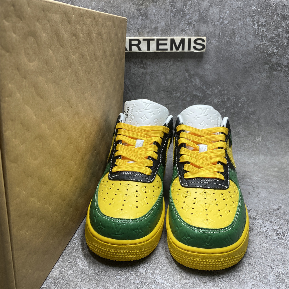 LV x Nike Air Force 1 yellow blue