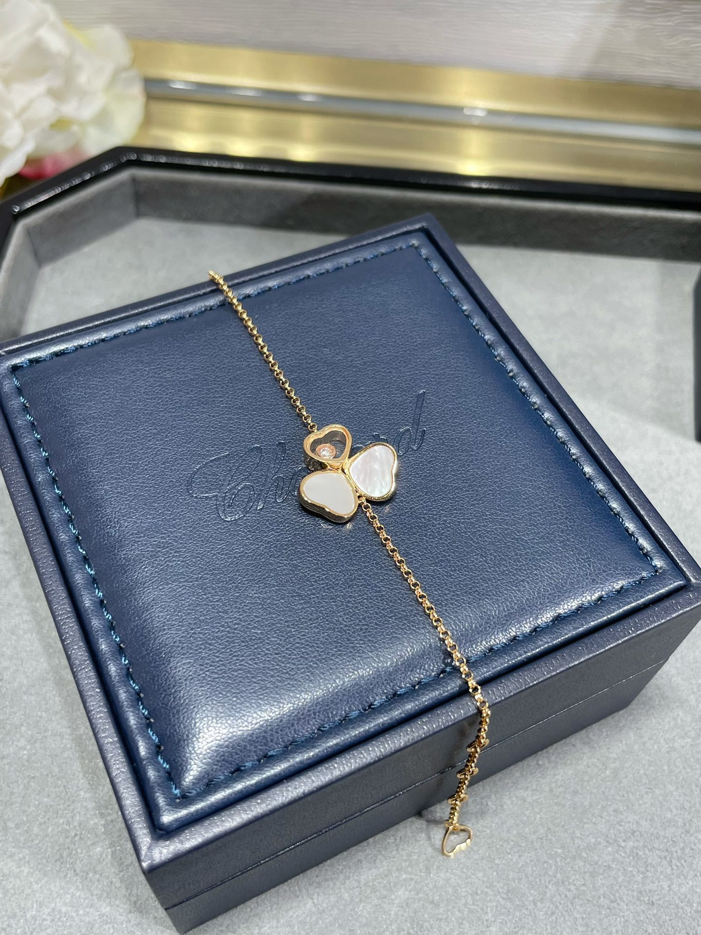 Chopard Three Heart Mother of Pearl Bracelet