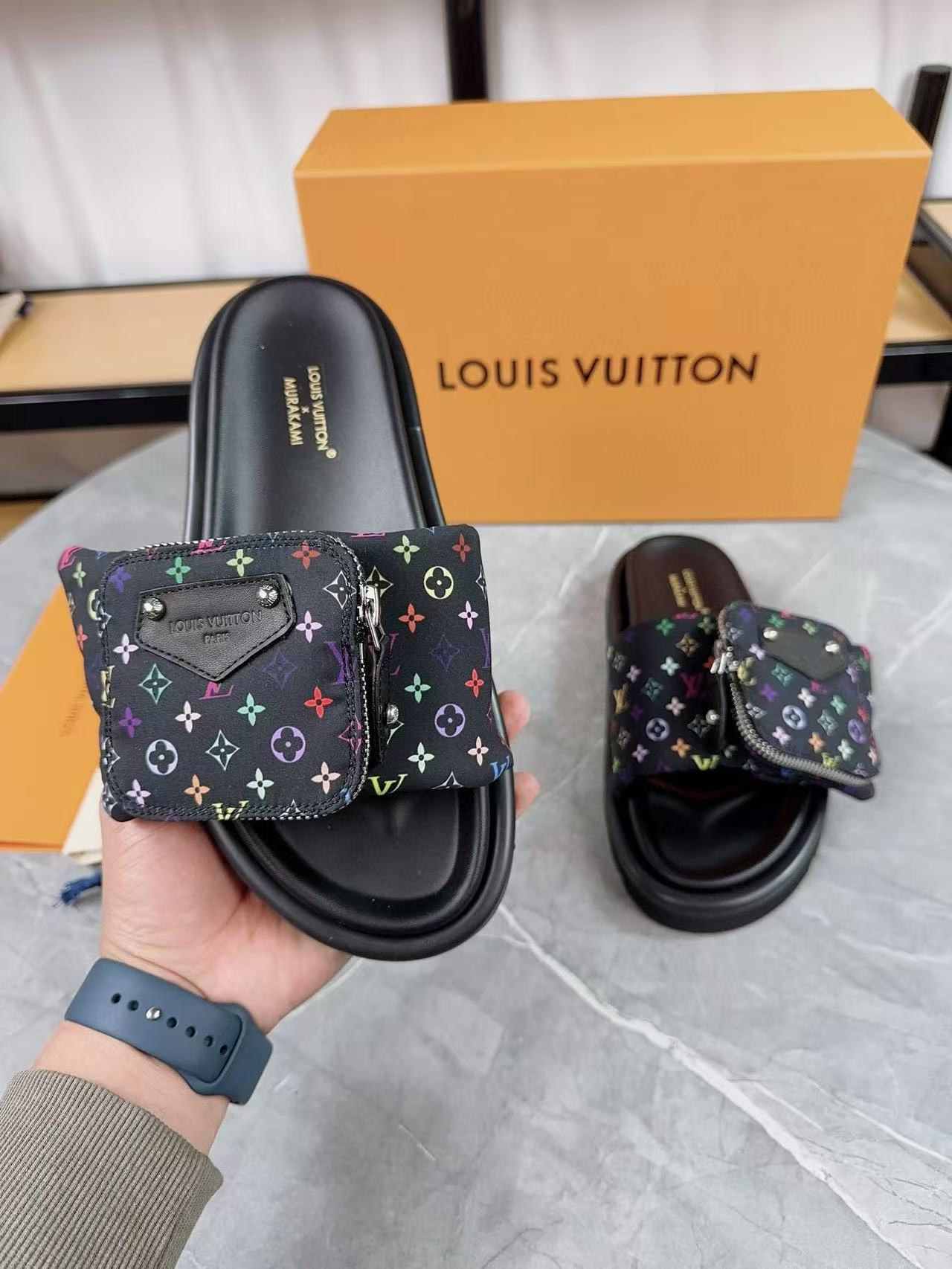 UA LV x TM Pool Pillow Flat Comfort Mule