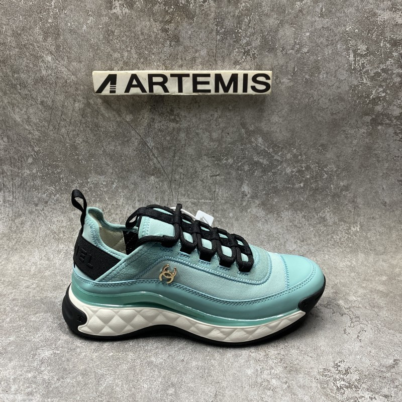 Ch*el pre-owned cloth trainers in green