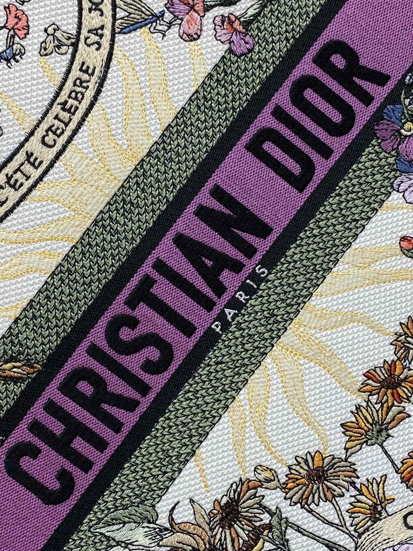 D*or book tote  ecru multicolor 42x18x35cm