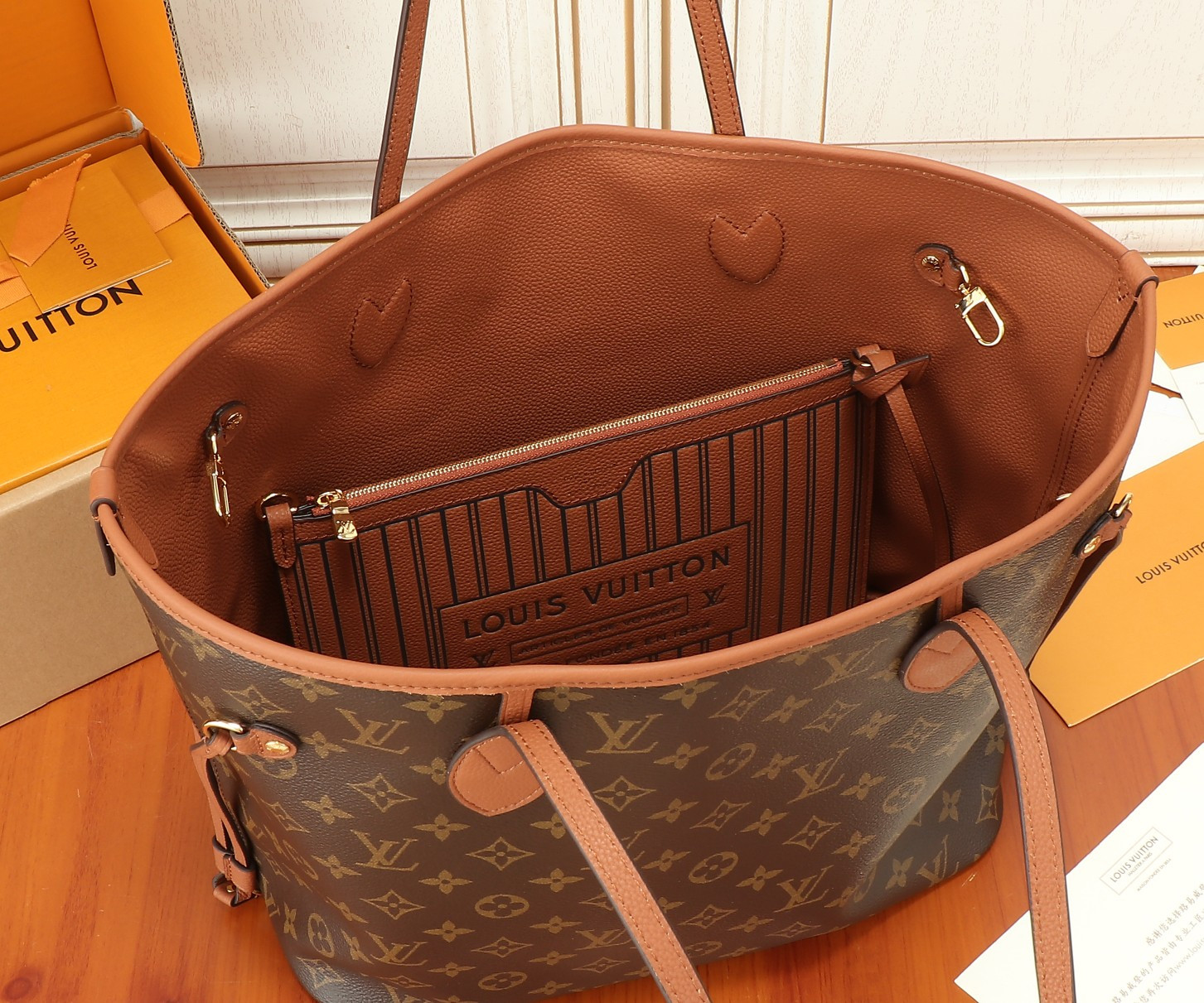 LV Neverfull MM Inside Out M12061 31x28x14cm Without Box