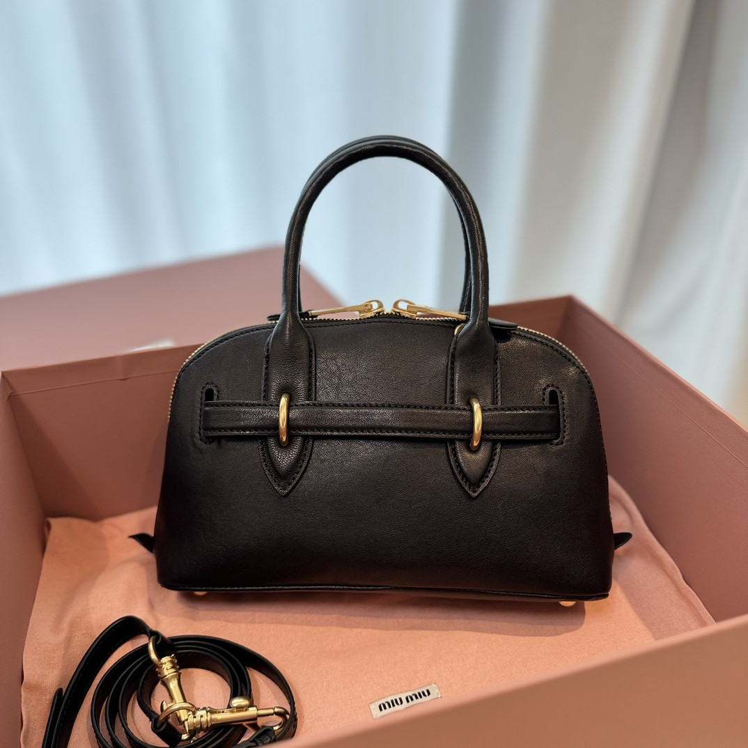 Miu Miu Aventure nappa leather top-handle bag 16.5x28x10cm