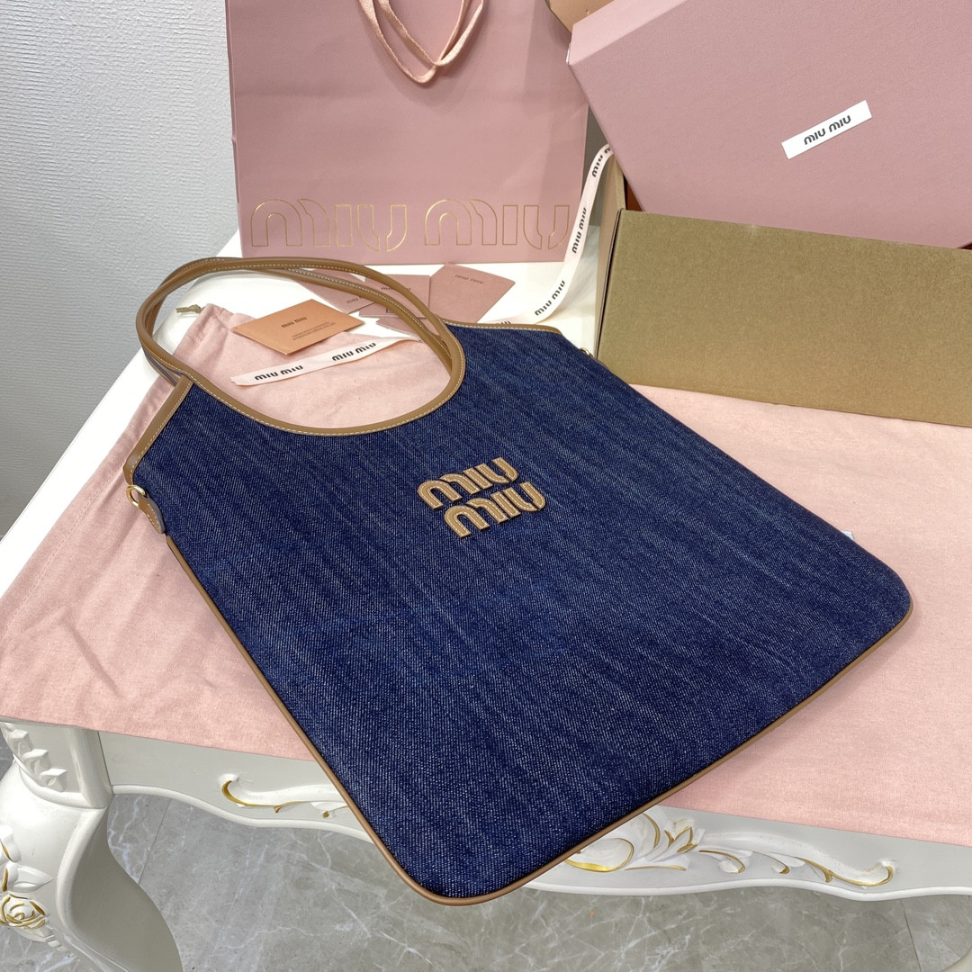 Miu Miu IVY denim bag 40x35cm