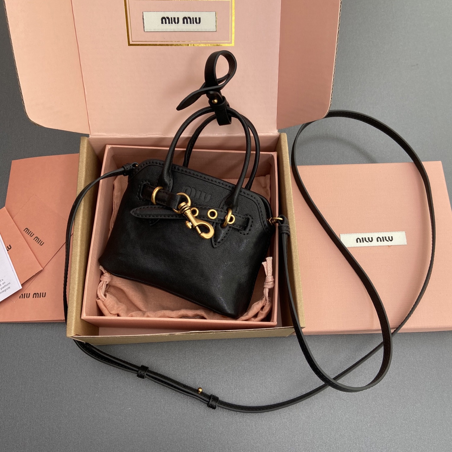 Miu Miu Aventure Nappa Micro Leather trick 9.5x12x2.5cm